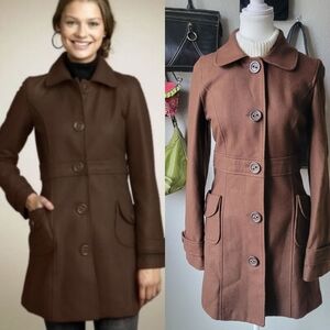 Anthropologie Tulle Women's Chocolate Brown Trench Coat